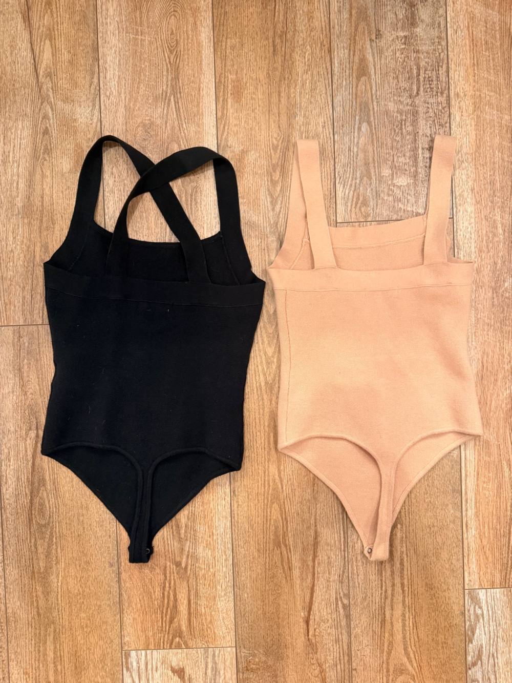 Abercrombie & Fitch Sweater-Knit Bodysuits Duo - Black & Nude - Picture 6 of 6